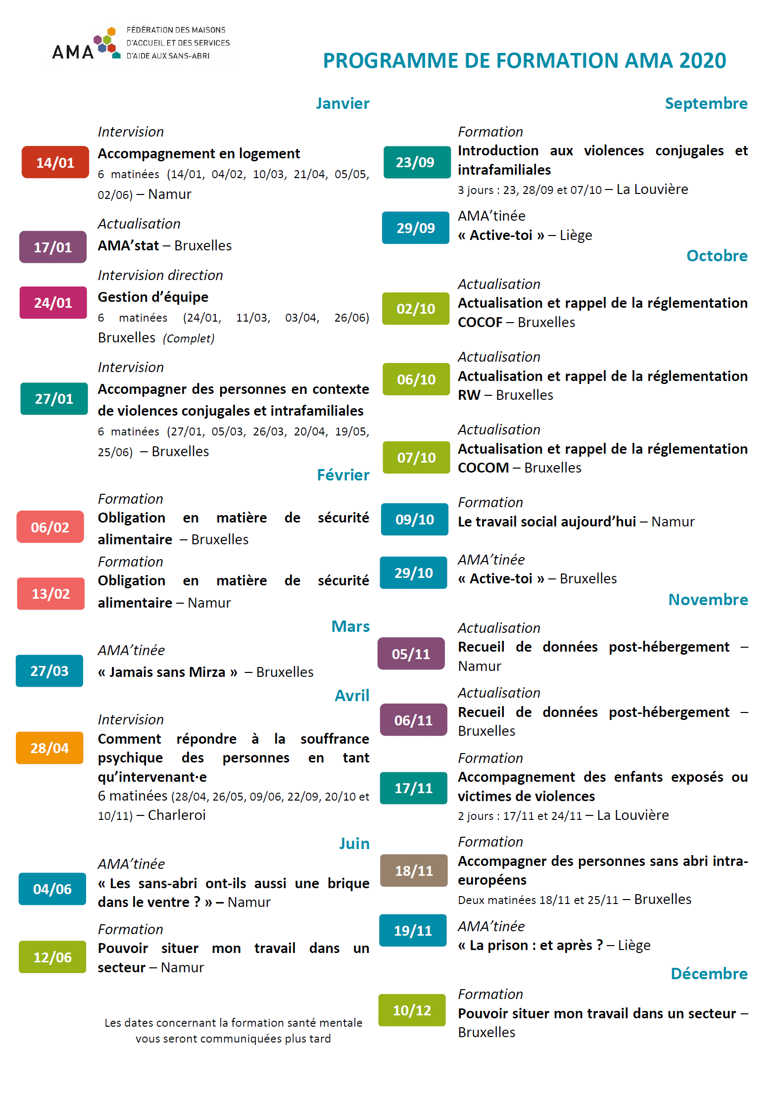 Programme formation 2020